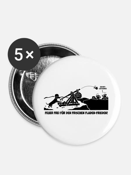 dackel kothaufen  - Buttons groß 56 mm (5er Pack) - Weiß