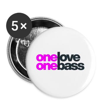 One Love One Bass - Buttons groß 56 mm (5er Pack) - Weiß - Vorne