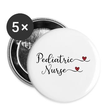 Kinderkrankenschwester - Buttons groß 56 mm (5er Pack) - Weiß - Vorne