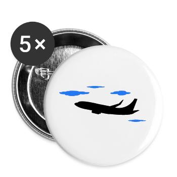 flugzeug2 - Buttons groß 56 mm (5er Pack) - Weiß - Vorne