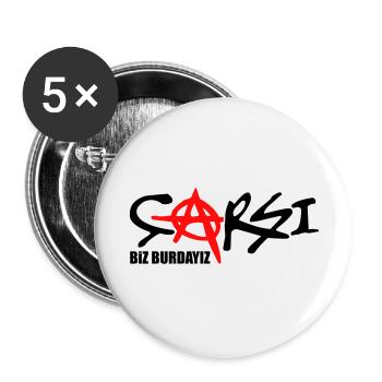 CARSI biz burdayiz - Buttons large 2.2''/56 mm (5-pack) - white - Front