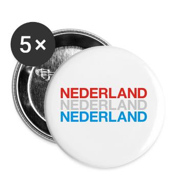 NIEDERLANDE Nederland Netherlands Holland - Buttons groß 56 mm (5er Pack) - Weiß - Vorne