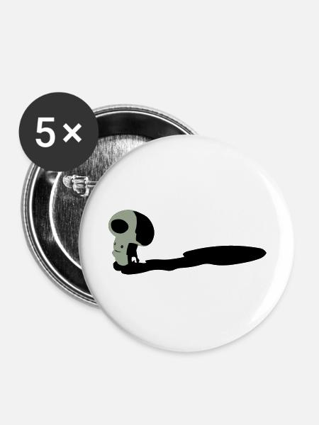 Pilzkopf - Buttons groß 56 mm (5er Pack) - Weiß