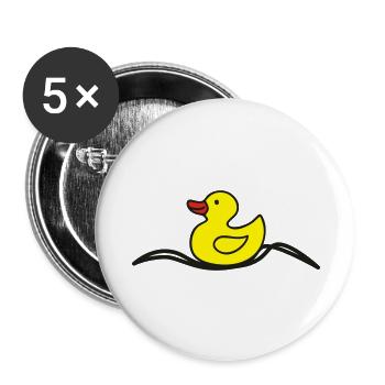 Ente gut alles gut - Buttons groß 56 mm (5er Pack) - Weiß - Vorne