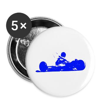 Kitebuggy_Blau - Buttons groß 56 mm (5er Pack) - Weiß - Vorne