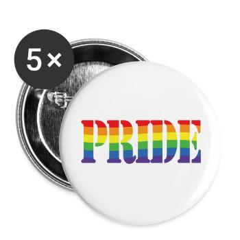 Rainbow Pride - Buttons large 2.2''/56 mm (5-pack) - white - Front