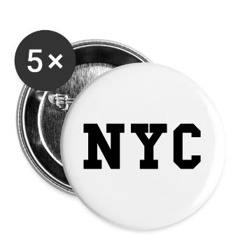 nyc - new york city - Buttons large 2.2''/56 mm (5-pack) - white - Front