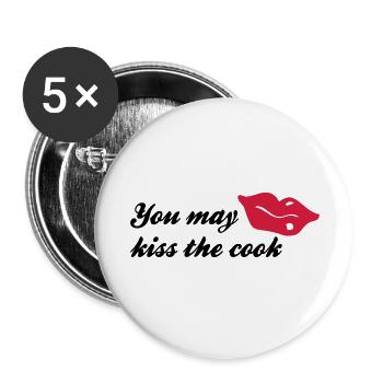 cuisine - Lot de 5 grands badges (56 mm) - blanc - Devant