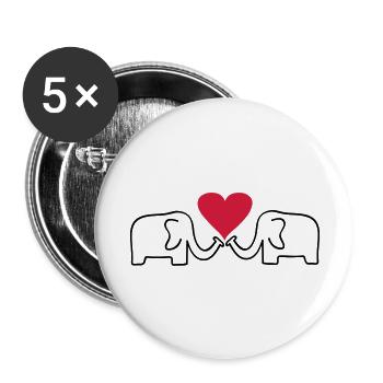 elefant - Buttons groß 56 mm (5er Pack) - Weiß - Vorne