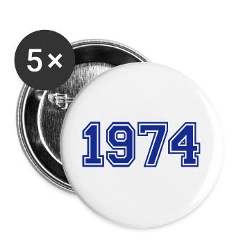 1974 - Buttons groß 56 mm (5er Pack) - Weiß - Vorne