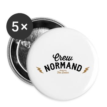 Crew Normand logo - Lot de 5 grands badges (56 mm) - blanc - Devant