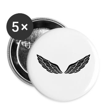 fluegel 15 - Buttons groß 56 mm (5er Pack) - Weiß - Vorne