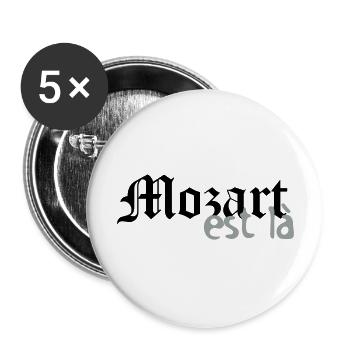 mozart est là - Lot de 5 grands badges (56 mm) - blanc - Devant