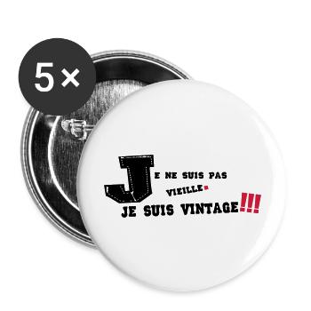 je ne suis pas vieille - Lot de 5 grands badges (56 mm) - blanc - Devant