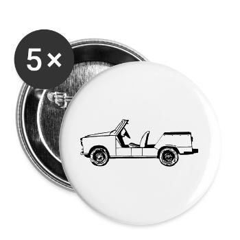  601 , Kübel , DDR NVA Kult(25) - Buttons groß 56 mm (5er Pack) - Weiß - Vorne