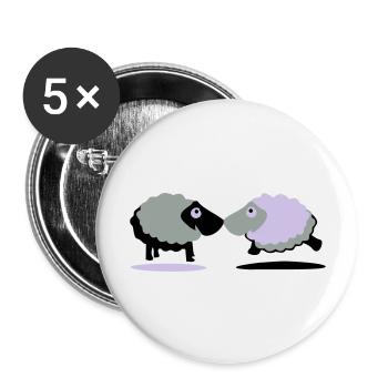 Schafe - Buttons groß 56 mm (5er Pack) - Weiß - Vorne