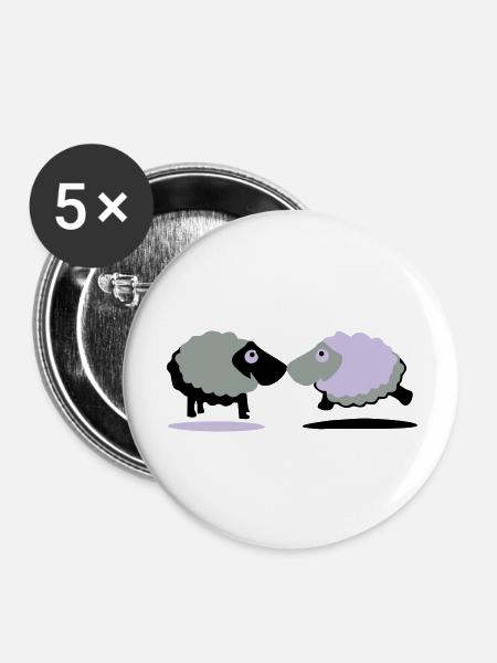 sheep - Buttons large 2.2''/56 mm (5-pack) - white