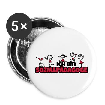 ich bin sozialpädagoge - Buttons groß 56 mm (5er Pack) - Weiß - Vorne