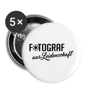 fotograf aus leidenschaft - Buttons groß 56 mm (5er Pack) - Weiß - Vorne