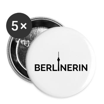 Berlinerin Berlin Hauptstadt Fernsehturm - Buttons groß 56 mm (5er Pack) - Weiß - Vorne