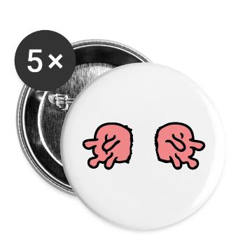 doppeltes Euter - Buttons groß 56 mm (5er Pack) - Weiß - Vorne