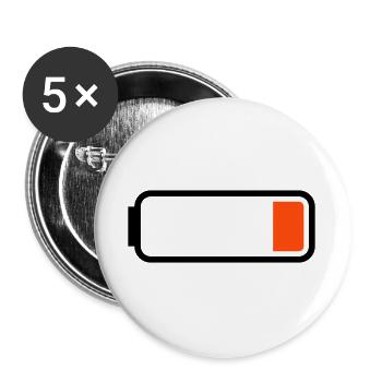 Battery low - Buttons large 2.2''/56 mm (5-pack) - white - Front