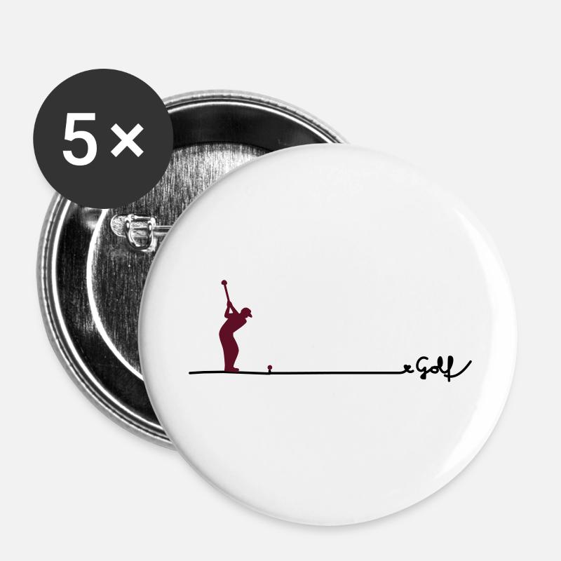 love golf - Buttons groß 56 mm (5er Pack) - Weiß