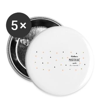 Tasse Meilleure marraine du monde - Lot de 5 grands badges (56 mm) - blanc - Devant