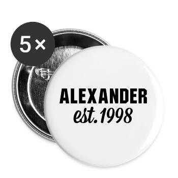 Alexander est 1998 - Buttons groß 56 mm (5er Pack) - Weiß - Vorne
