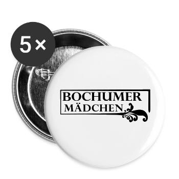 Bochum girl - Buttons large 2.2''/56 mm (5-pack) - white - Front