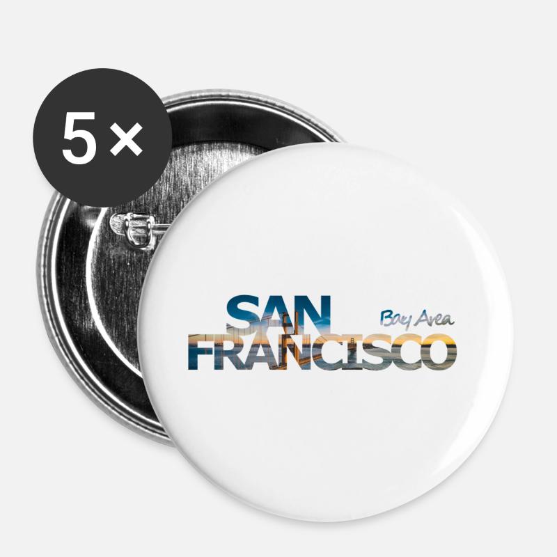 San Francisco Bay Area - gift - Buttons large 2.2''/56 mm (5-pack) - white