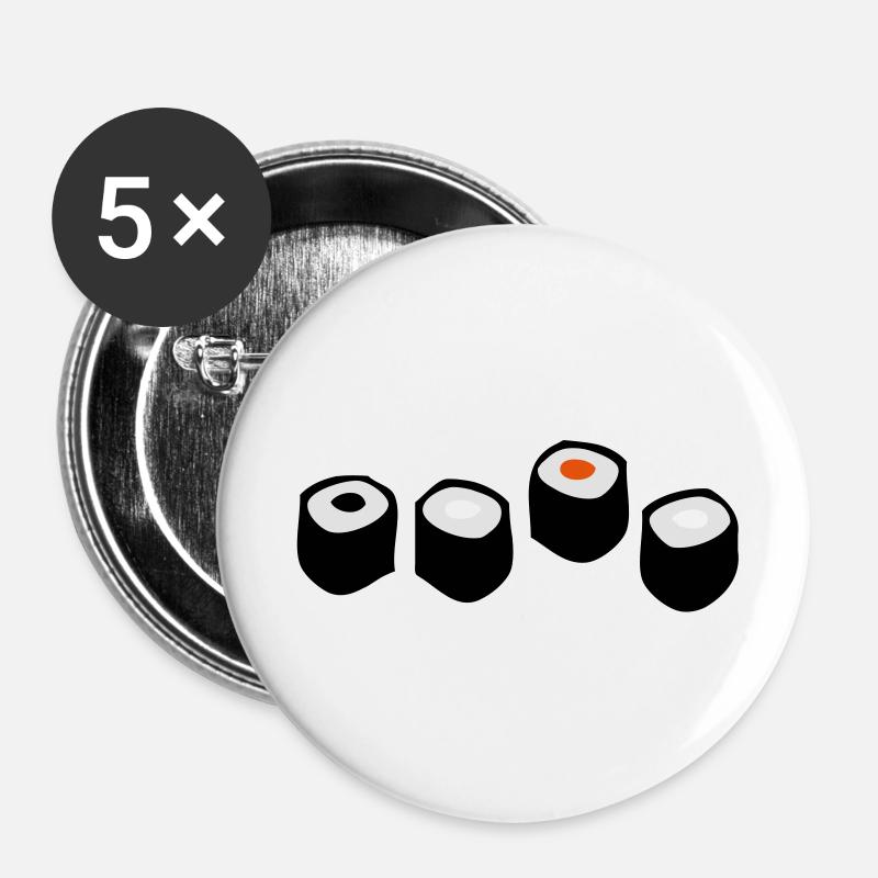 Sushi Rolls - Buttons large 2.2''/56 mm (5-pack) - white