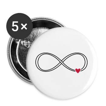 Infinity heart sign symbol gift love - Buttons large 2.2''/56 mm (5-pack) - white - Front