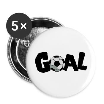 soccer ball goal! FOOTBALL! - Buttons large 2.2''/56 mm (5-pack) - white - Front