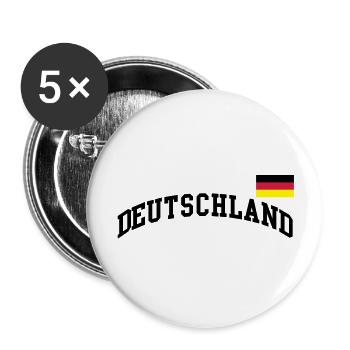Deutschland Flagge - Germany-BRD-Fussball-soccer - Buttons groß 56 mm (5er Pack) - Weiß - Vorne