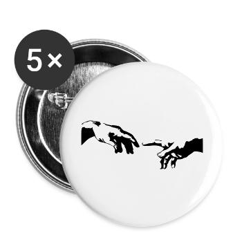 der Hand - Buttons groß 56 mm (5er Pack) - Weiß - Vorne