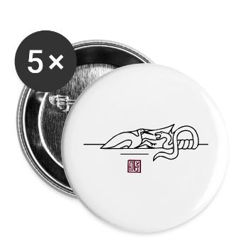 epic wingtsun crane snake battle - Buttons groß 56 mm (5er Pack) - Weiß - Vorne