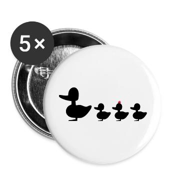 Duck family with punk revolutionaries duck - Buttons large 2.2''/56 mm (5-pack) - white - Front
