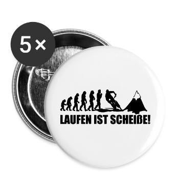 laufen ist scheiße - Buttons groß 56 mm (5er Pack) - Weiß - Vorne