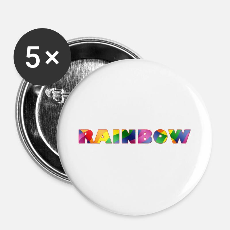 RAINBOW - Buttons large 2.2''/56 mm (5-pack) - white