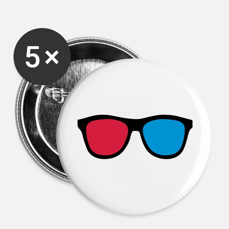 3D glasses - Buttons large 2.2''/56 mm (5-pack) - white