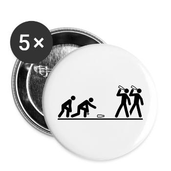 flunkyball_bierball___f1 - Buttons groß 56 mm (5er Pack) - Weiß - Vorne