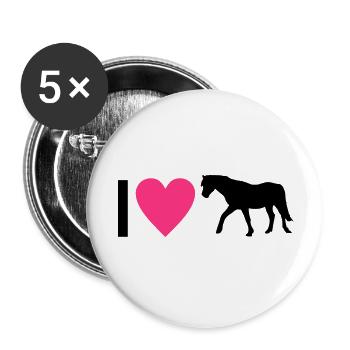 horse - Buttons large 2.2''/56 mm (5-pack) - white - Front