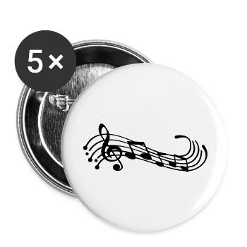 music_notes__f1 - Lot de 5 grands badges (56 mm) - blanc - Devant