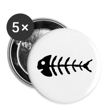fish_bones_wo1 - Buttons groß 56 mm (5er Pack) - Weiß - Vorne