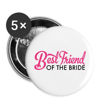 jeune mariée - Lot de 5 grands badges (56 mm) - blanc - Devant