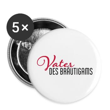 vater des braeutigams - Buttons groß 56 mm (5er Pack) - Weiß - Vorne