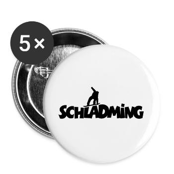 Schladming Snowboard Snowboarder - Buttons groß 56 mm (5er Pack) - Weiß - Vorne