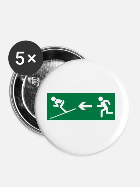 Ski - Buttons groß 56 mm (5er Pack) - Weiß