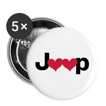 Jeep Love - Autonaut.com - Buttons large 2.2''/56 mm (5-pack) - white - Front